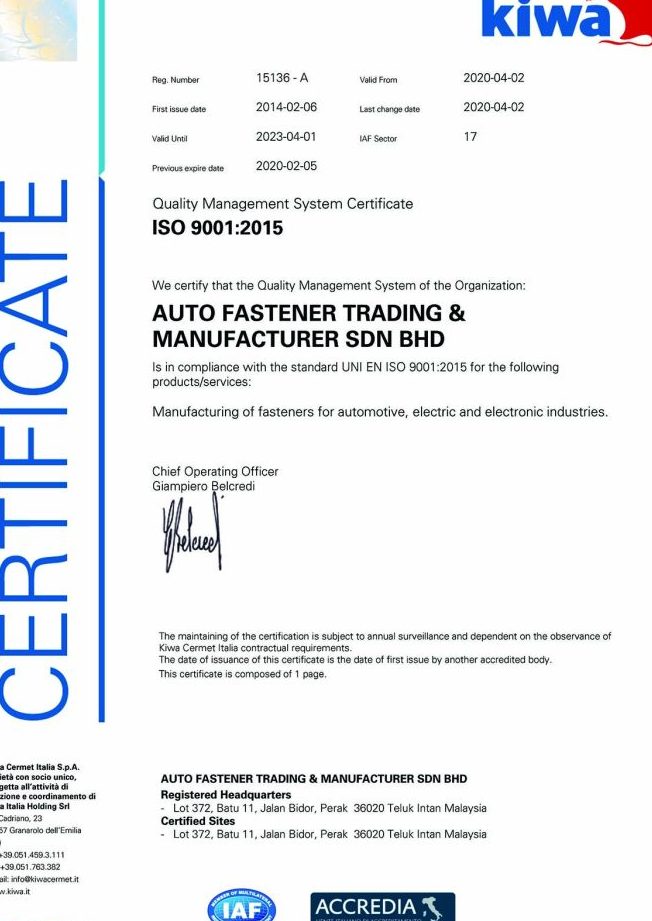 Auto Fastener Trading & Manufacturer Sdn Bhd 1 auto fastener trading manufacturer sdn bhd